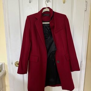 Zara Women's Cherry Red Coat XS